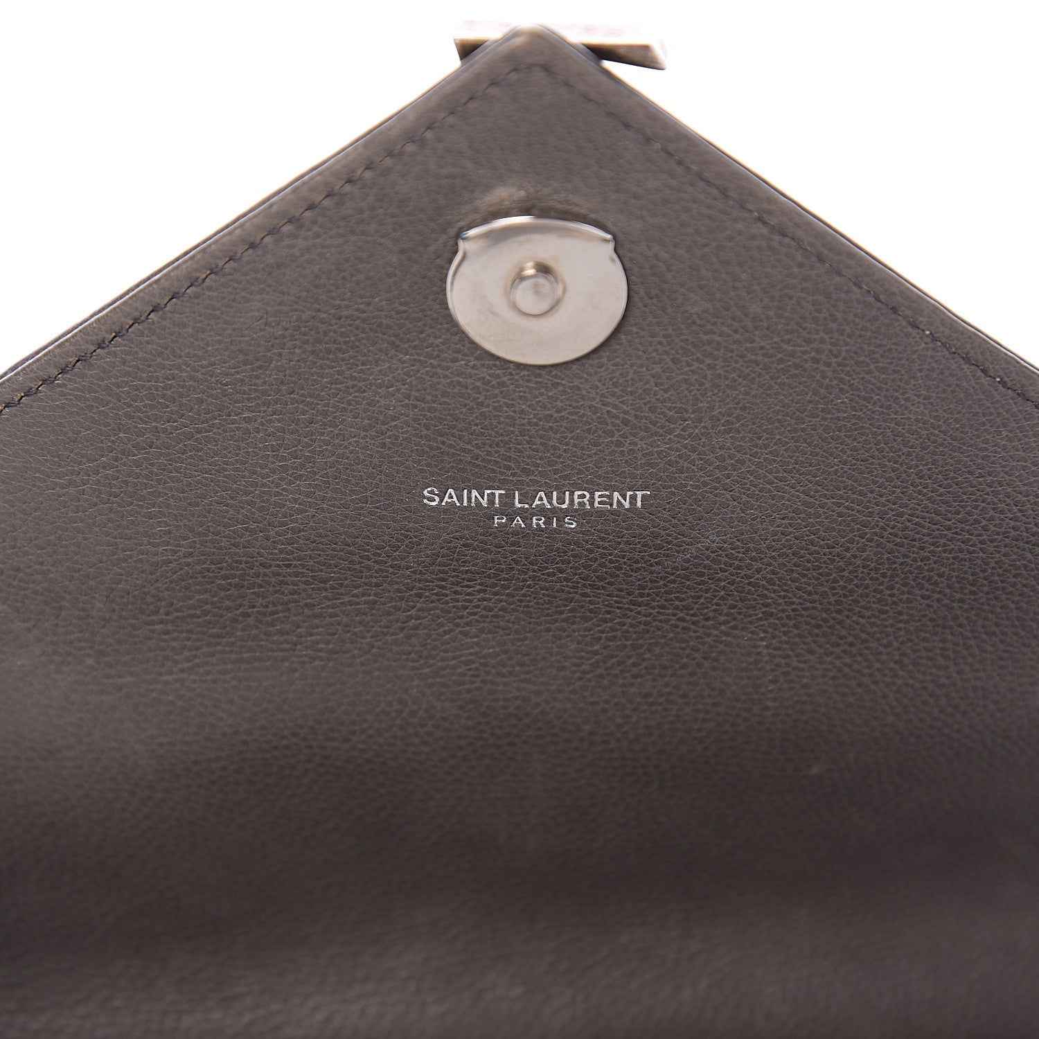 Saint Laurent Sheepskin Matelasse Chevron Monogram Medium College Bag Light Coal 5 of 10