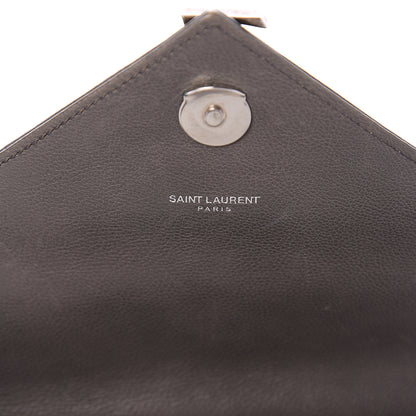 Saint Laurent Sheepskin Matelasse Chevron Monogram Medium College Bag Light Coal 5 of 10