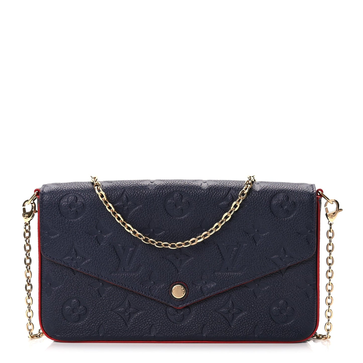 Empreinte Pochette Felicie Chain Wallet Marine Rouge