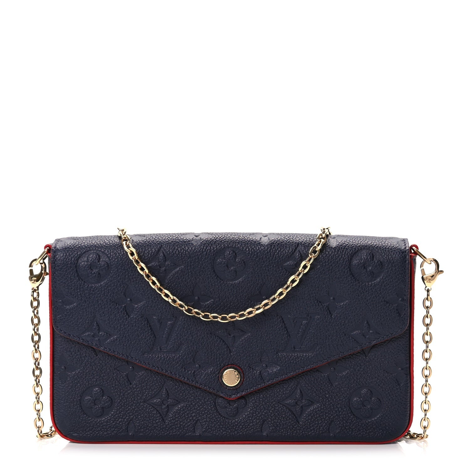 Louis Vuitton Empreinte Pochette Felicie Chain Wallet Marine Rouge 1 of 8