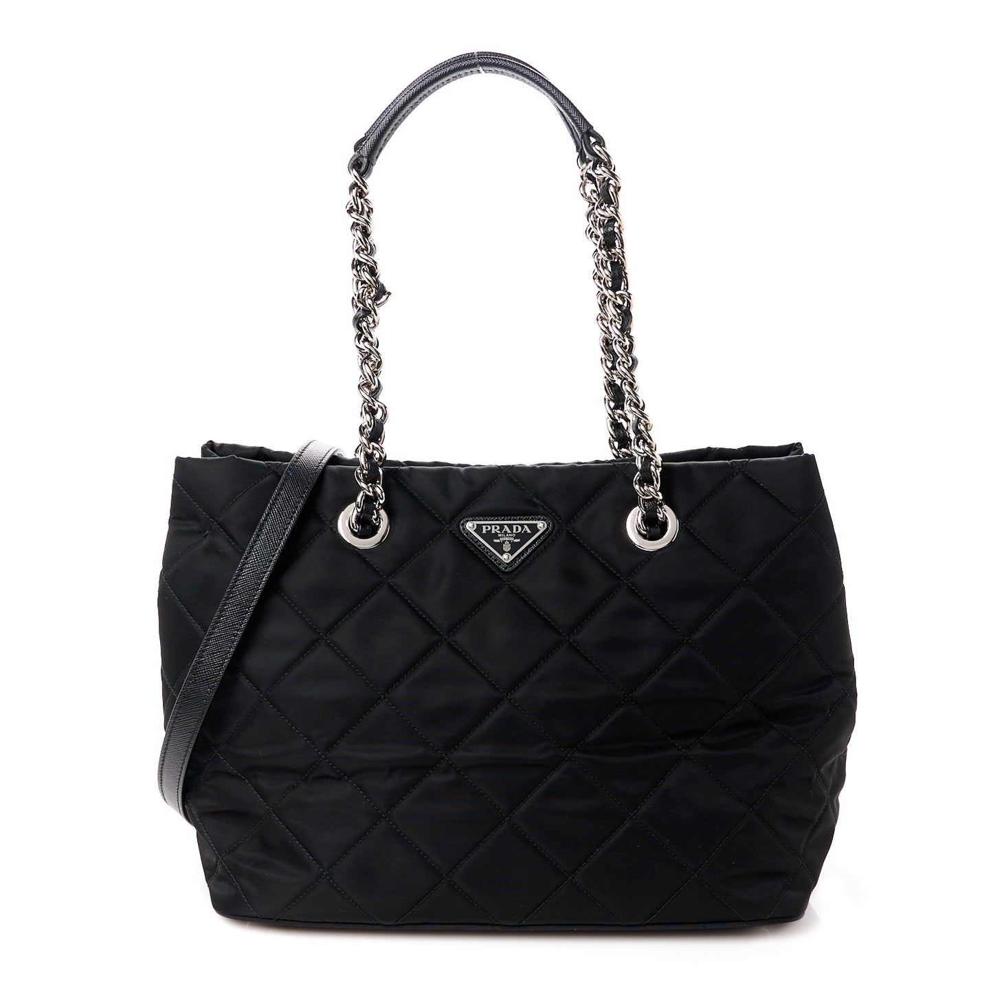 Nylon Tessuto Impuntu Quilted Tote Black