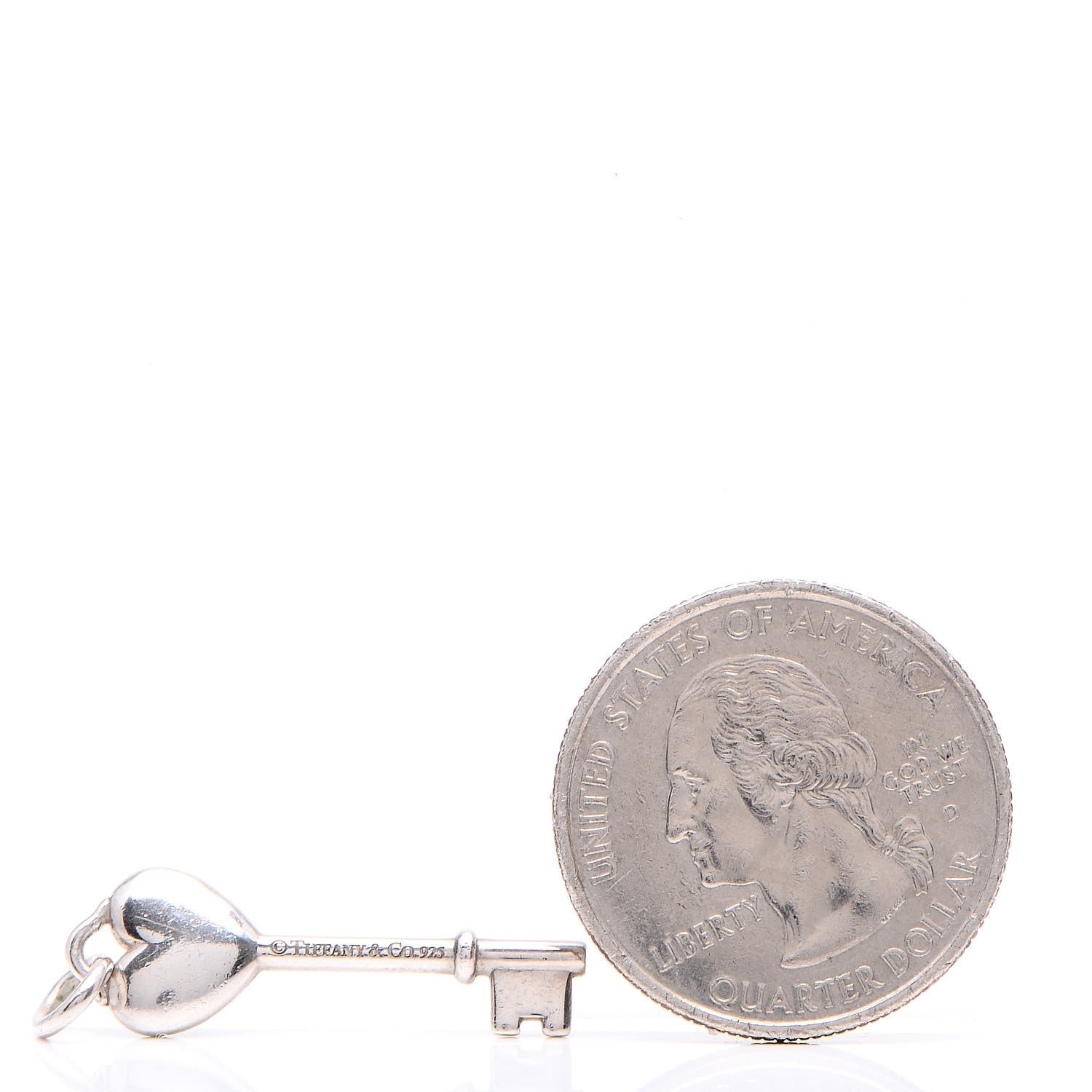 Tiffany Sterling Silver Enamel Key Pendant Blue 4 of 4