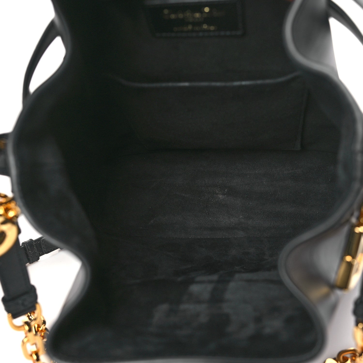 Christian Dior Calfskin CD Embossed Medium C'est Chain Bucket Bag Black 5 of 9