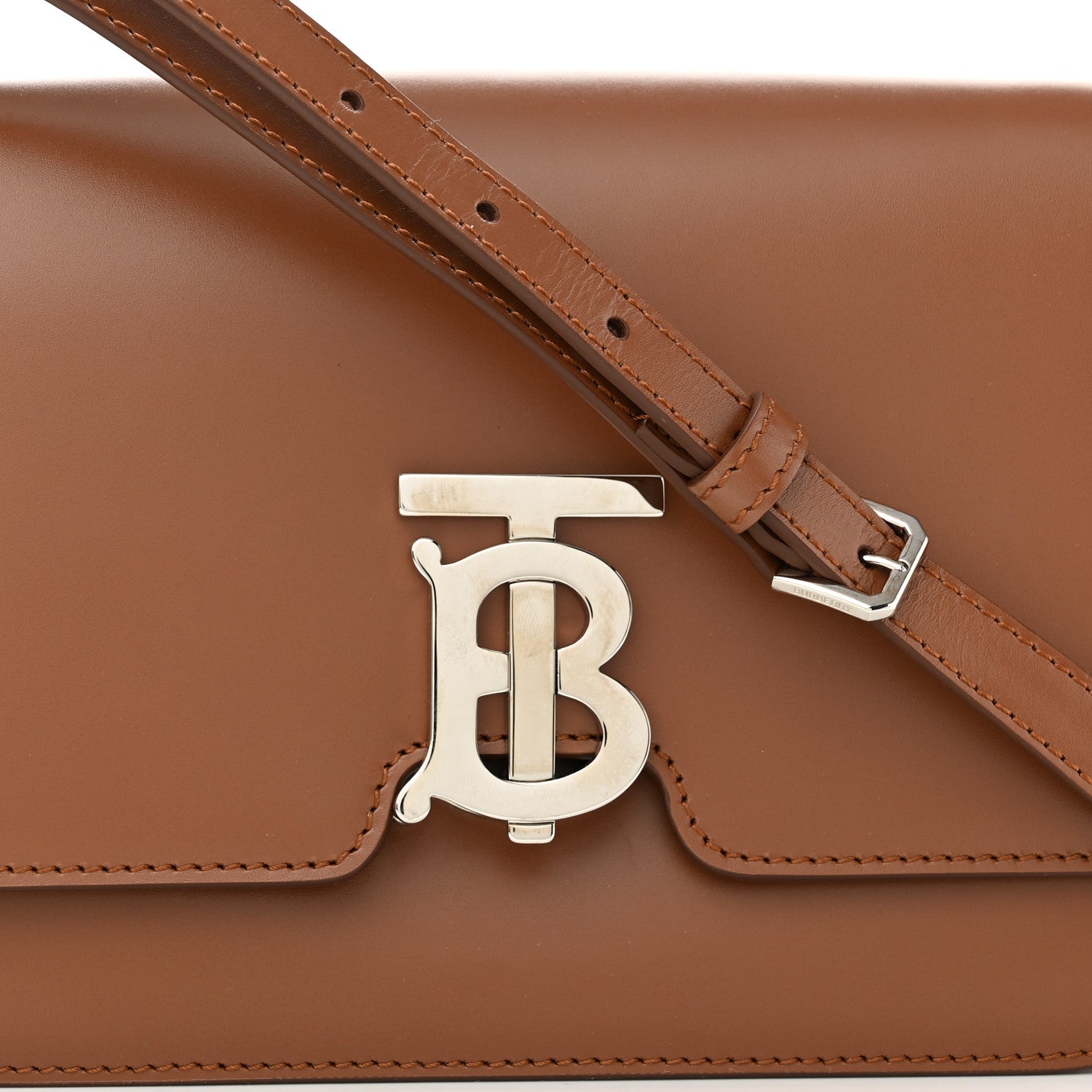 Burberry Calfskin Small TB Bag Malt Brown 7 of 9