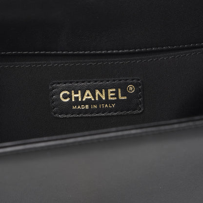Chanel Lambskin Chevron Quilted Medium Boy Flap Black 7 of 12