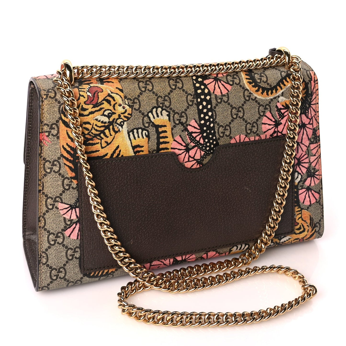 GG Supreme Monogram Bengal Medium Padlock Shoulder Bag Beige Pink