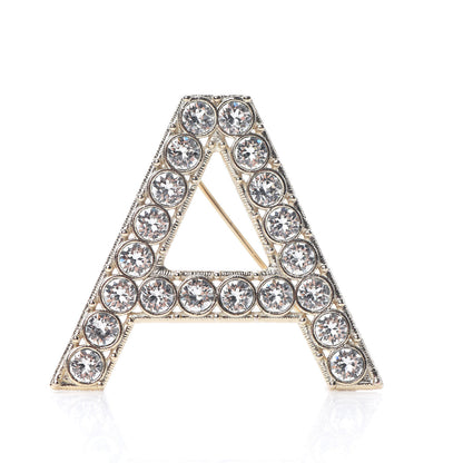 Chanel Crystal Cha-Nel Logo Brooch Set Gold 5 of 10