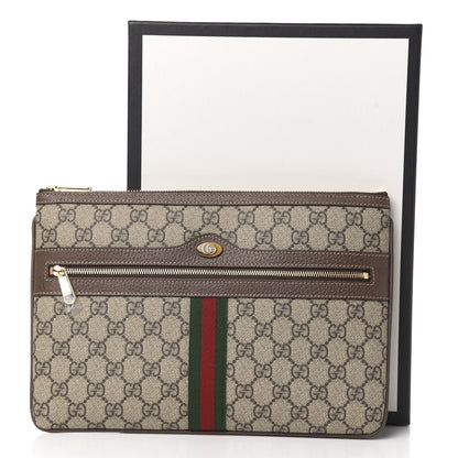 Gucci GG Supreme Monogram Large Ophidia Pouch Clutch Brown 8 of 8