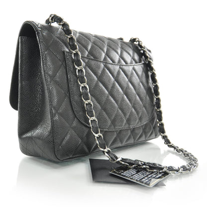 Chanel Caviar Jumbo Single Flap Black SHW 3 of 10