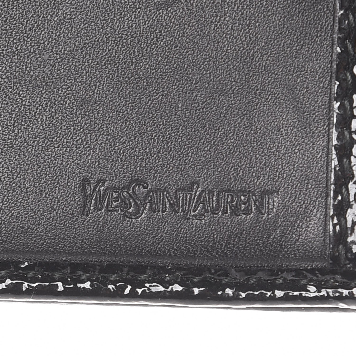 Saint Laurent Textured Patent Belle De Jour Wallet Black 7 of 10
