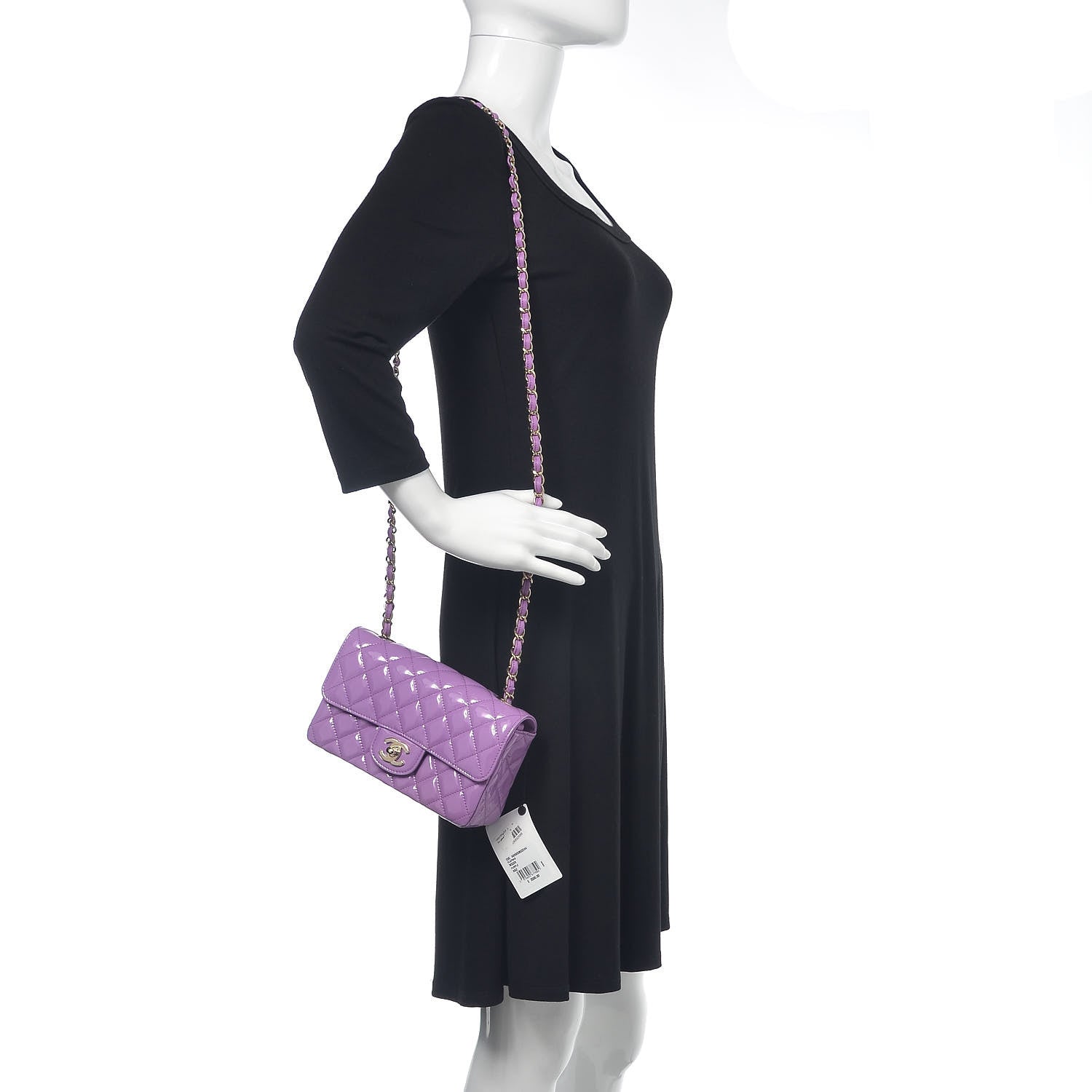 Chanel Patent Quilted Mini Rectangular Flap Purple 2 of 13