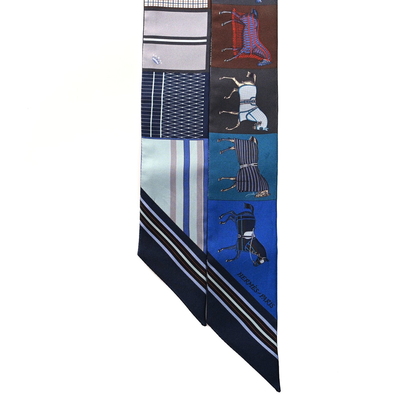 Silk Couvertures Nouvelles Twilly Marine Noisette Ciel