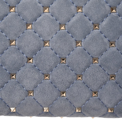 Valentino Garavani Suede Rockstud Spike Wallet on Chain Bright Blue 7 of 9