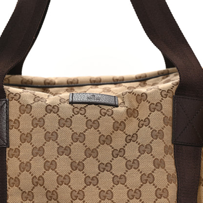 Gucci Monogram Dollar Calfskin Large Boston Duffle Bag  Beige Ebony Testa di Moro Marrone Scuro 6 of 8