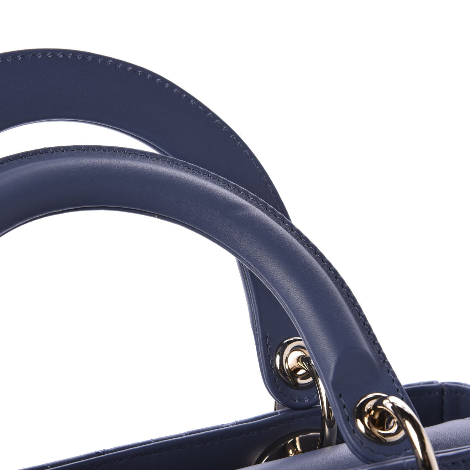 Christian Dior Lambskin Cannage Medium Lady Dior Navy 10 of 14