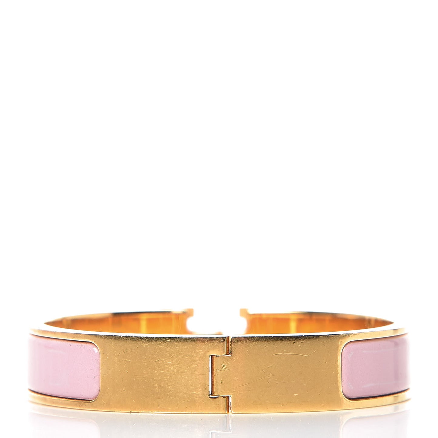 Enamel Narrow Clic Clac H Bracelet PM Rose Nacarat