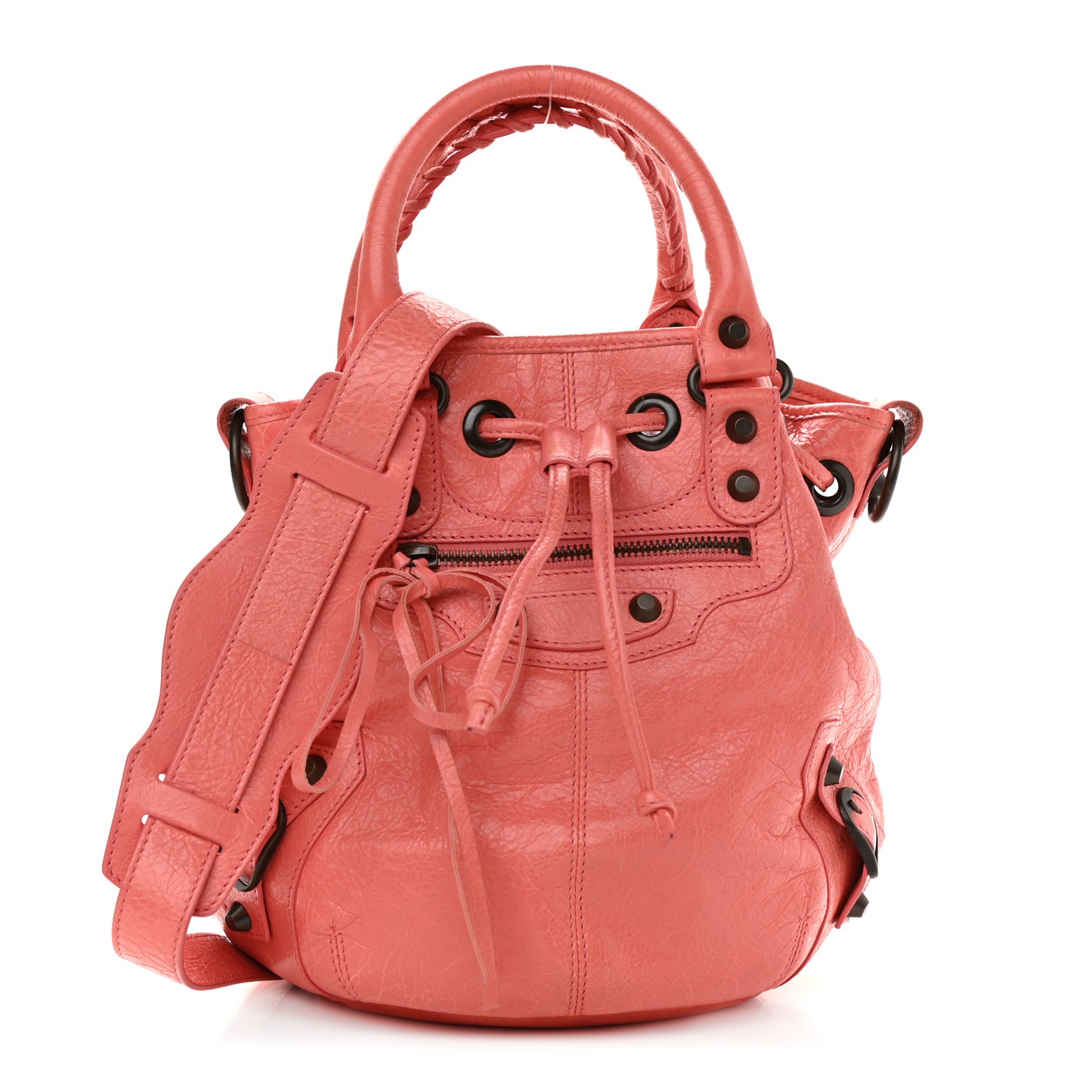Agneau Classic Hardware Mini Pompon Rose Azalee