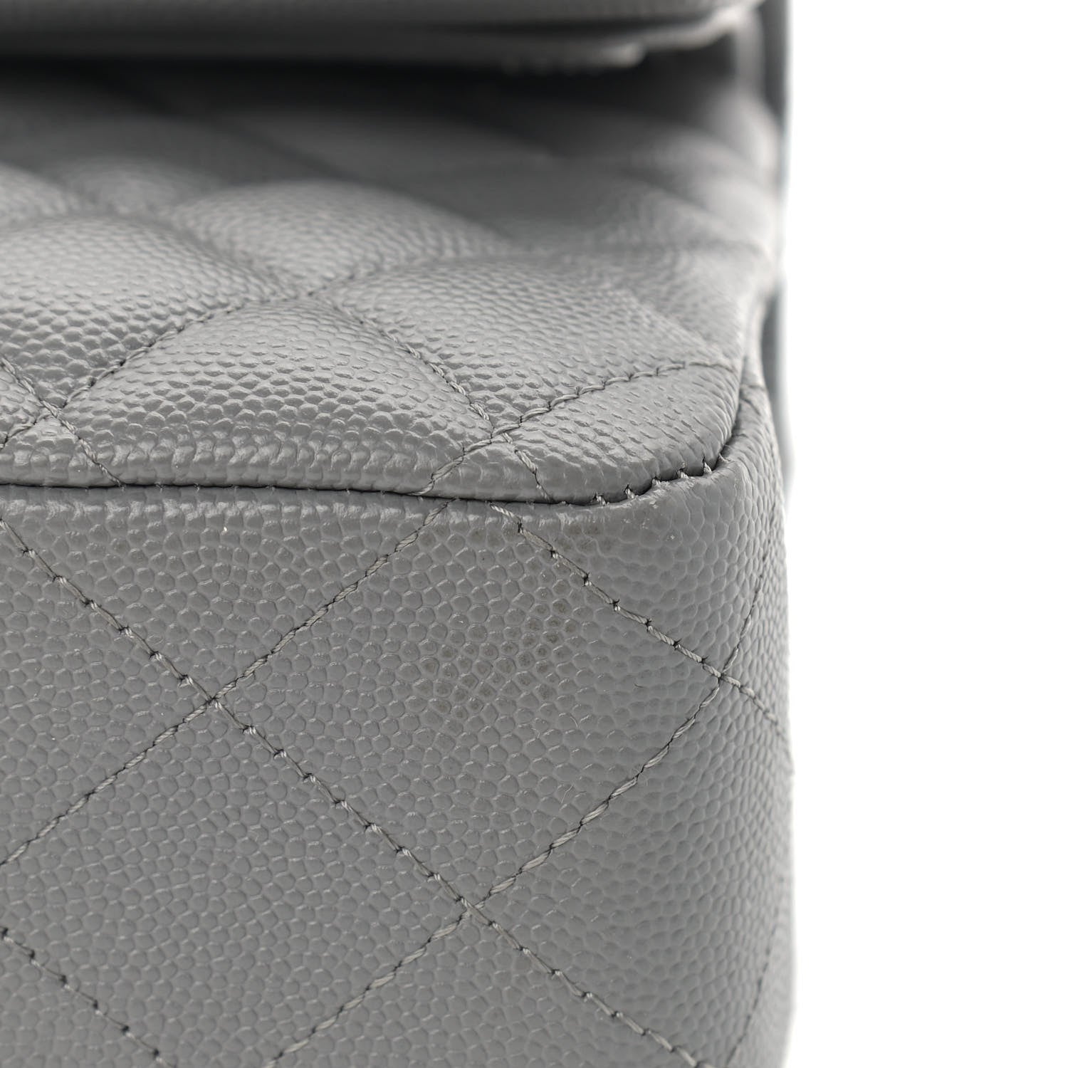 Chanel Caviar Quilted Medium Double Flap Grey 10 of 13