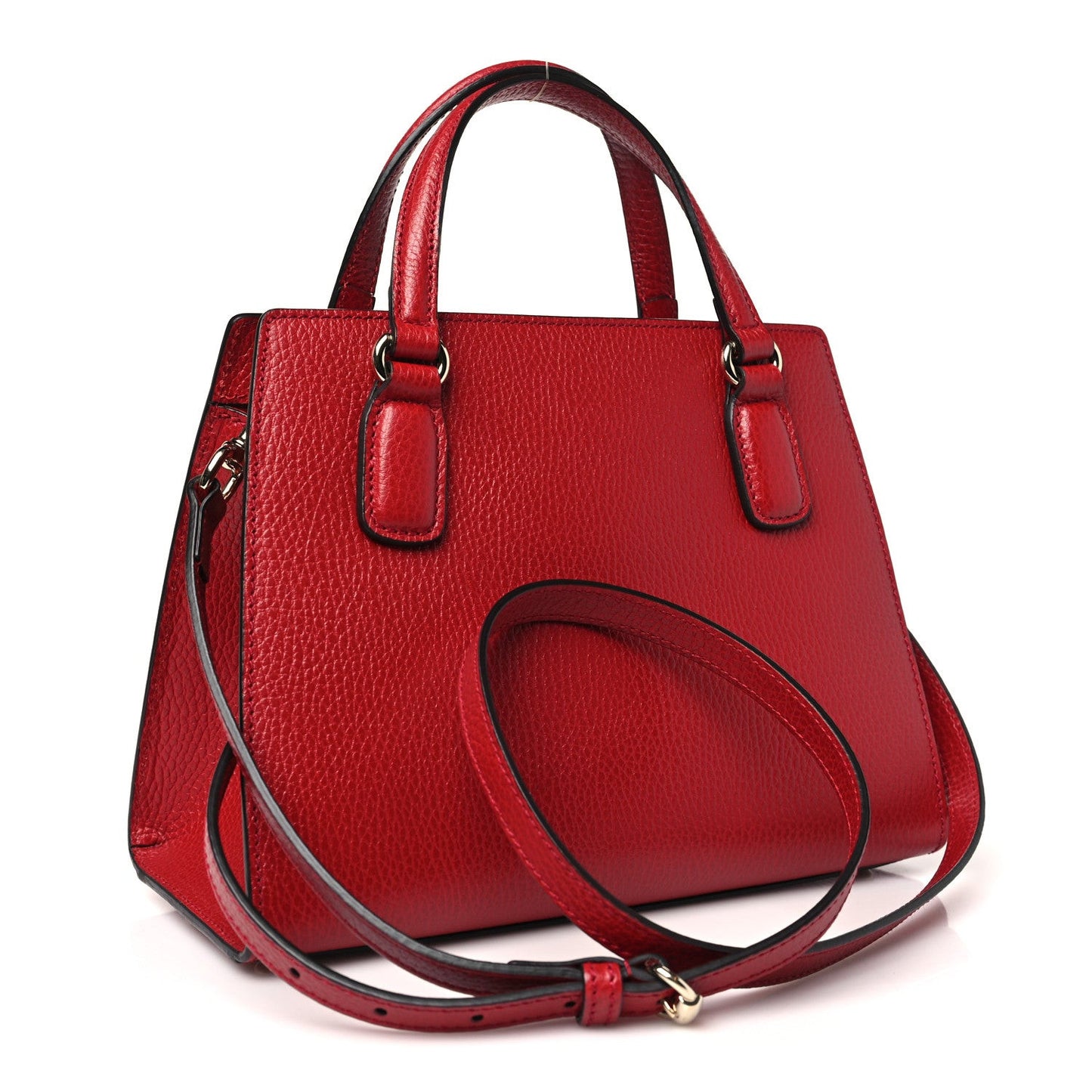 Dollar Calfskin Medium Soho Top Handle Satchel Hibiscus Red