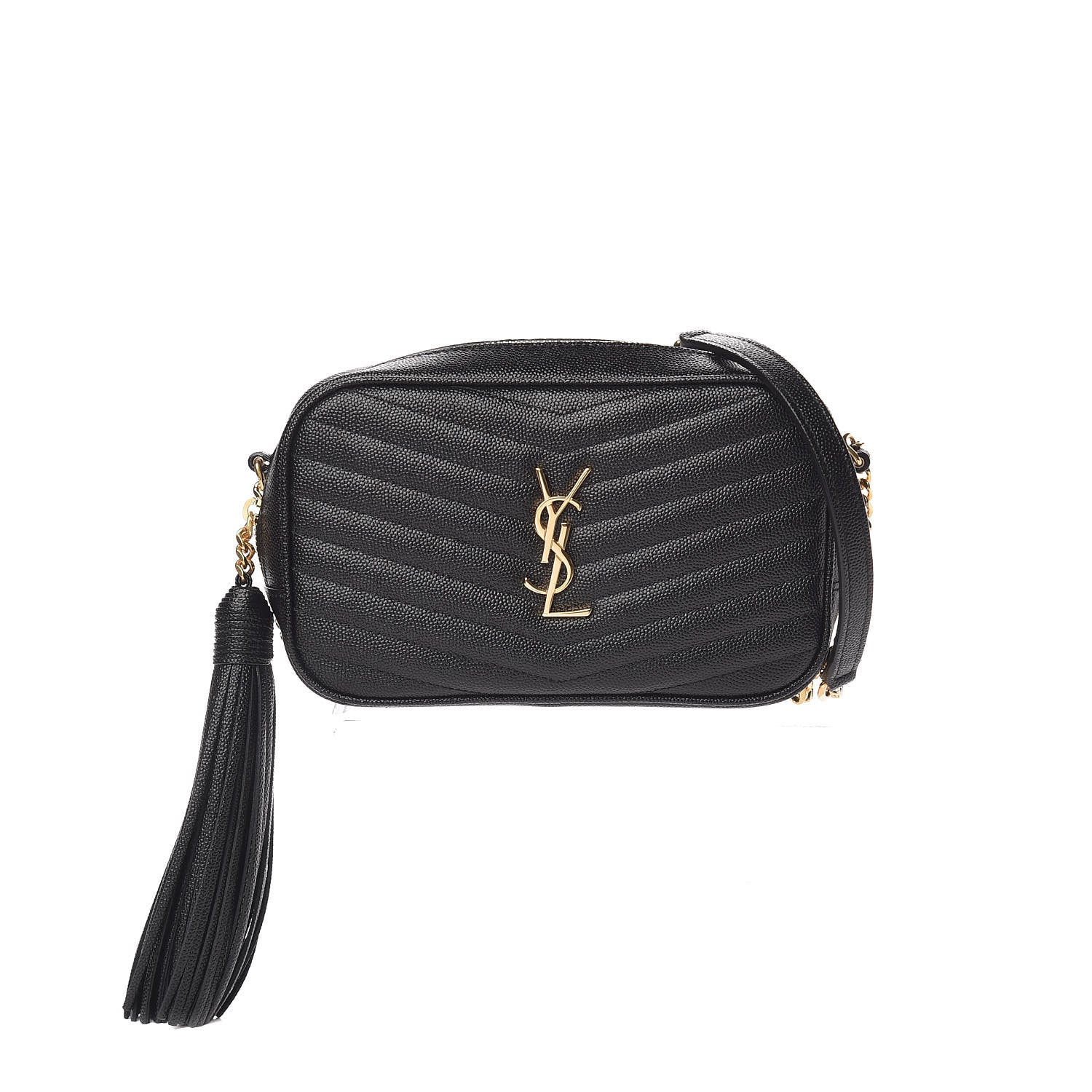 Saint Laurent Grain De Poudre Matelasse Monogram Mini Lou Camera Bag Black 1 of 10