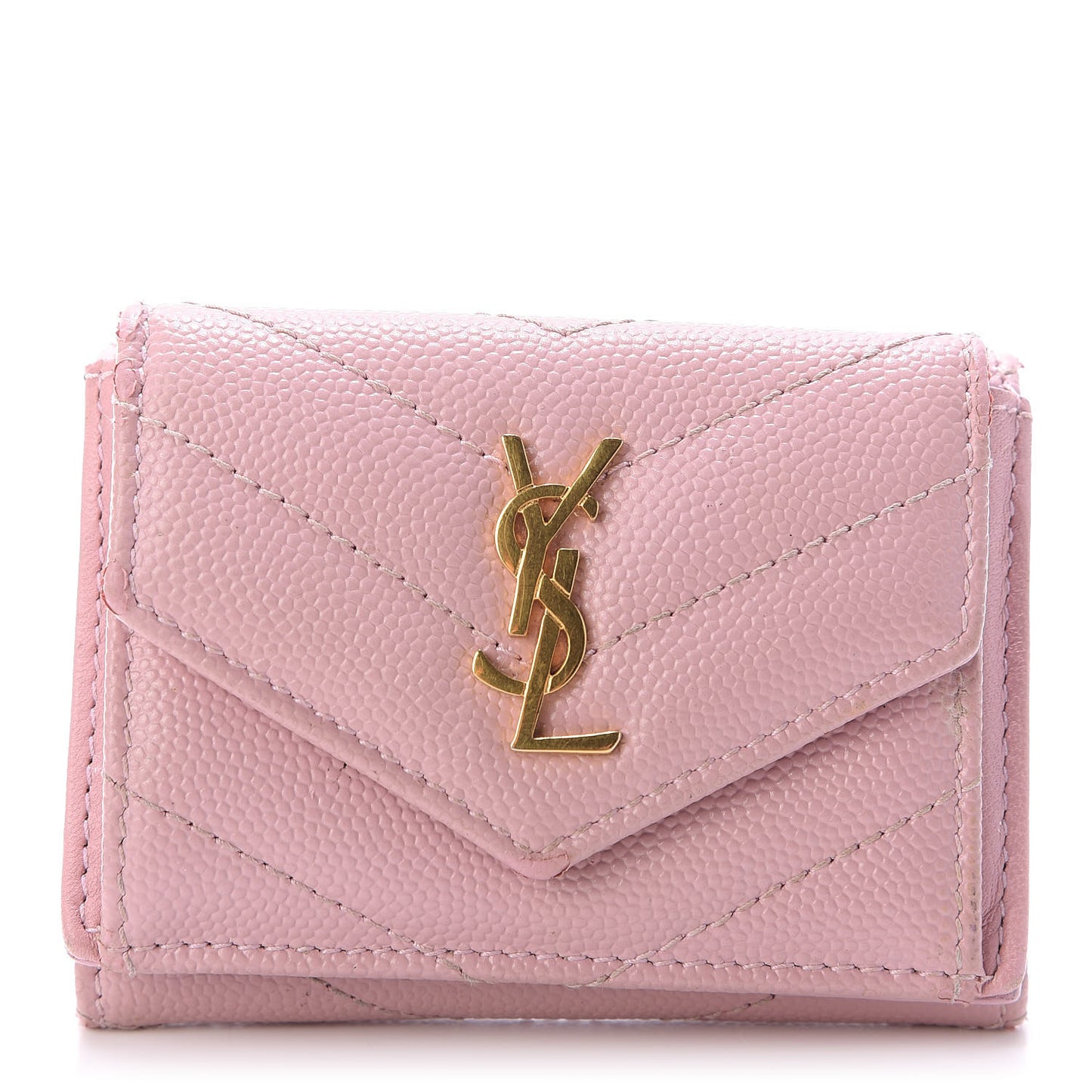 Grain De Poudre Matelasse Chevron Monogram Tiny Wallet Tender Pink