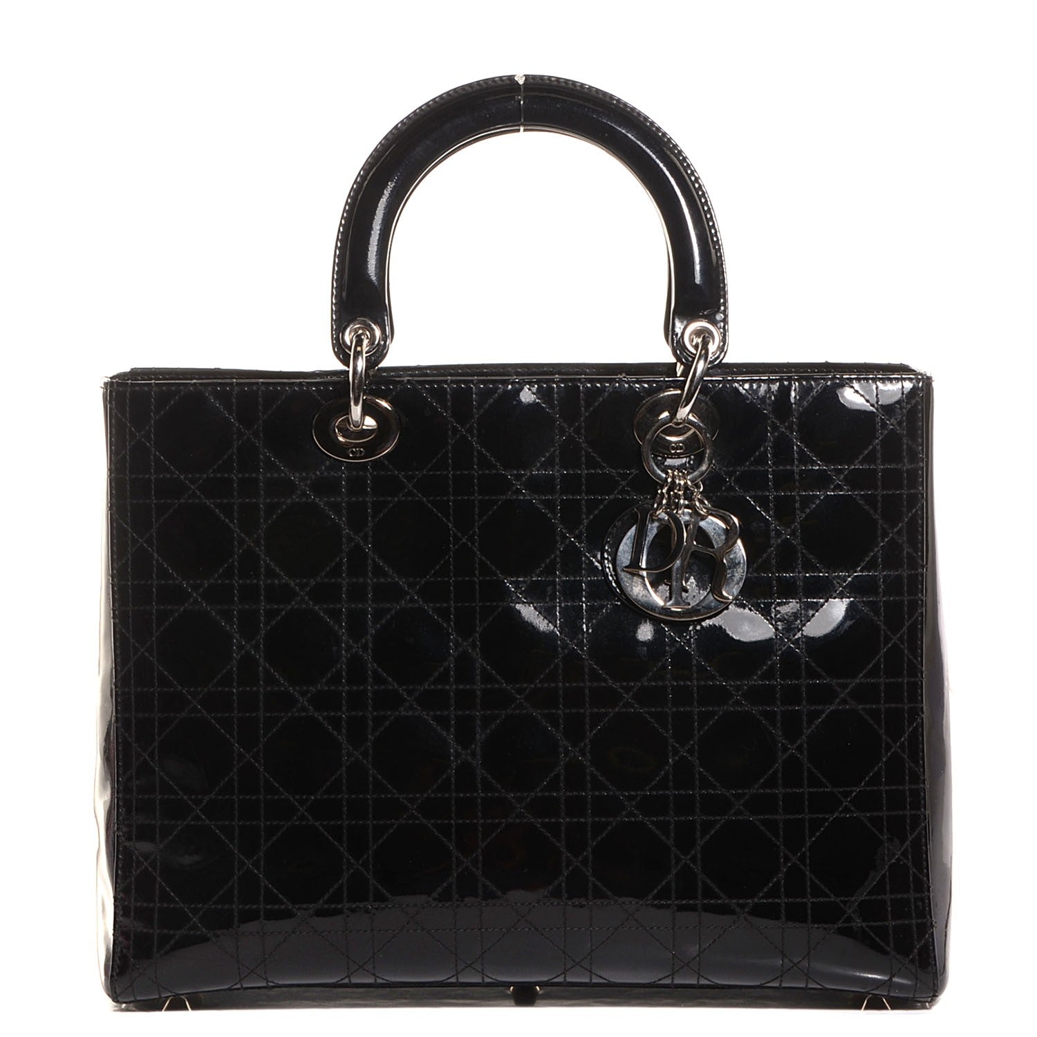 Christian Dior Patent Cannage Large Lady Dior Black 1 of 7