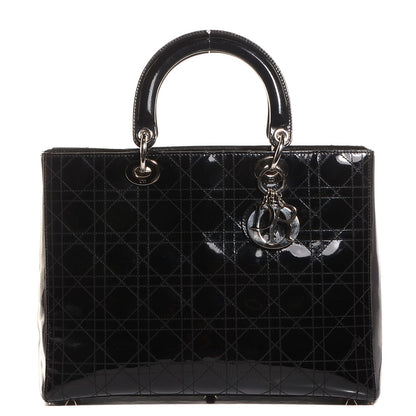 Christian Dior Patent Cannage Large Lady Dior Black 1 of 7