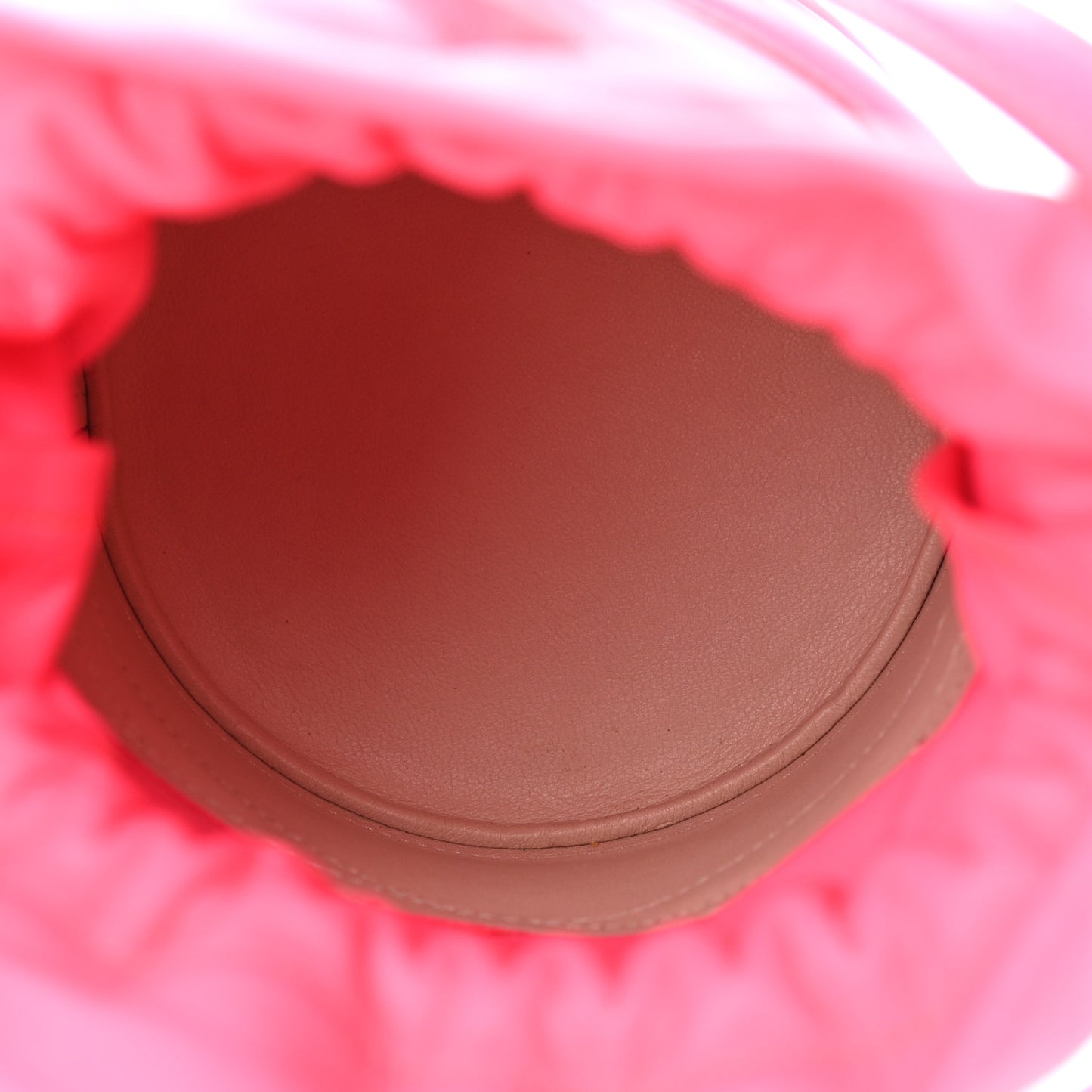 Calfskin The Soft Curve Drawstring Bag Neon Pink