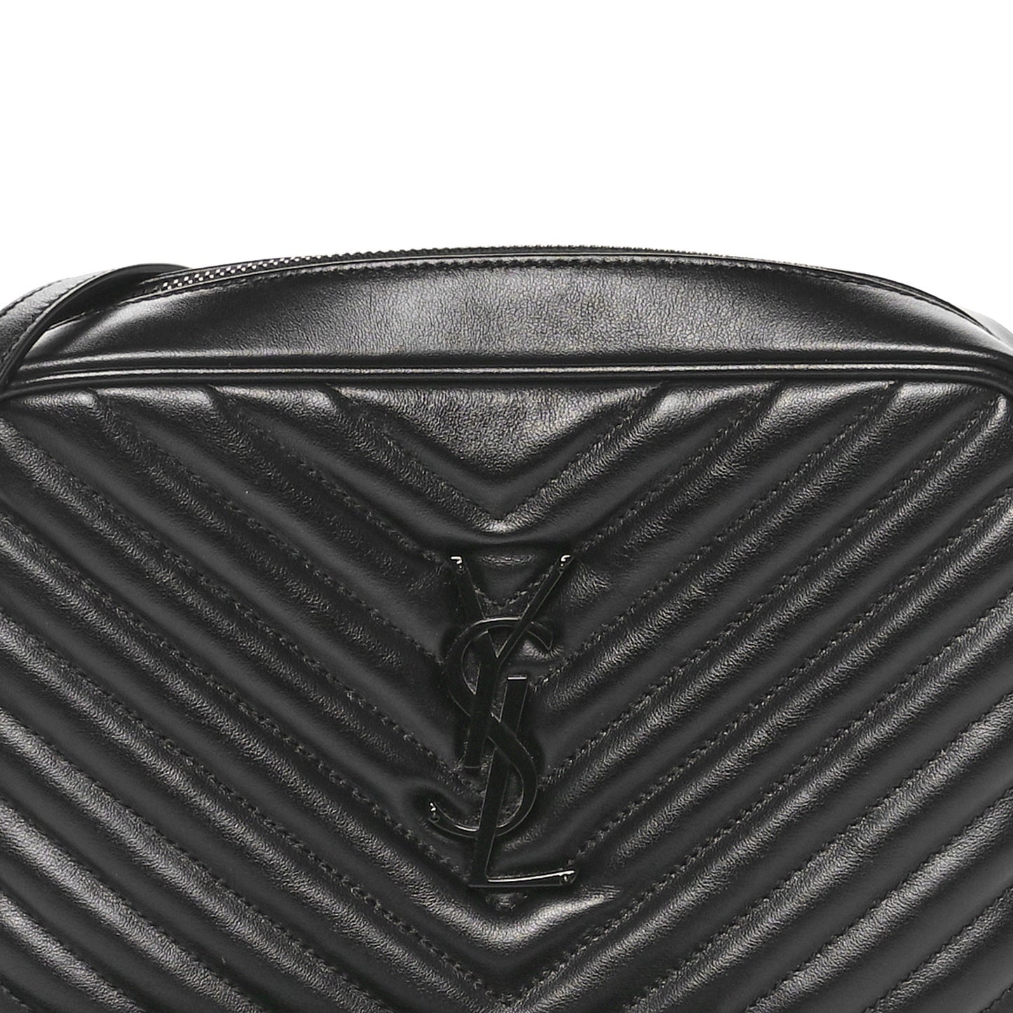 Calfskin Matelasse Monogram Monochrome Lou Camera Bag Black