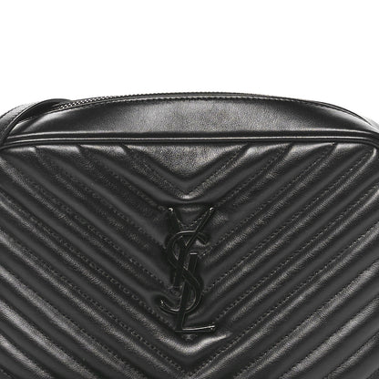 Saint Laurent Calfskin Matelasse Monogram Monochrome Lou Camera Bag Black 8 of 11