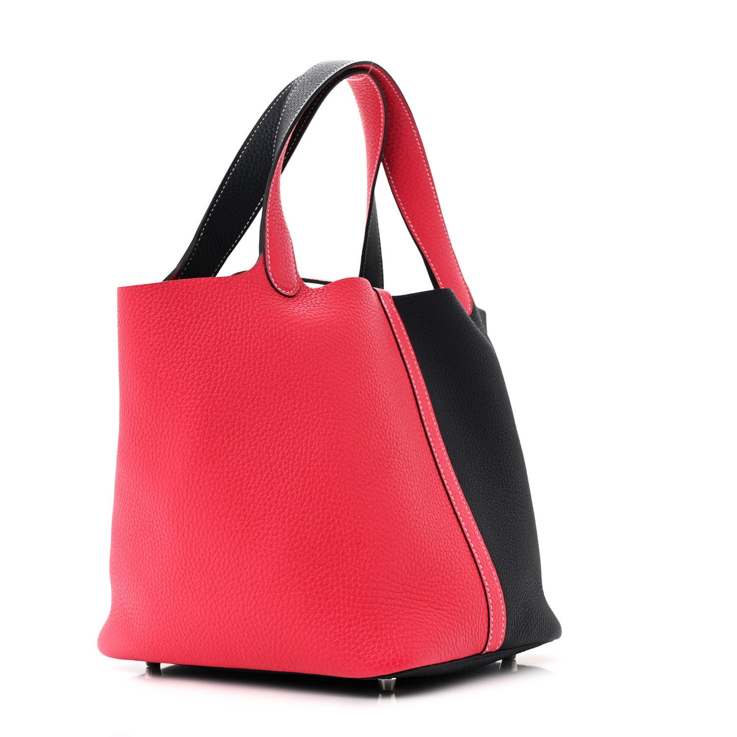 Taurillon Clemence Casaque Picotin Lock 18 PM Rose Extreme Bleu Nuit
