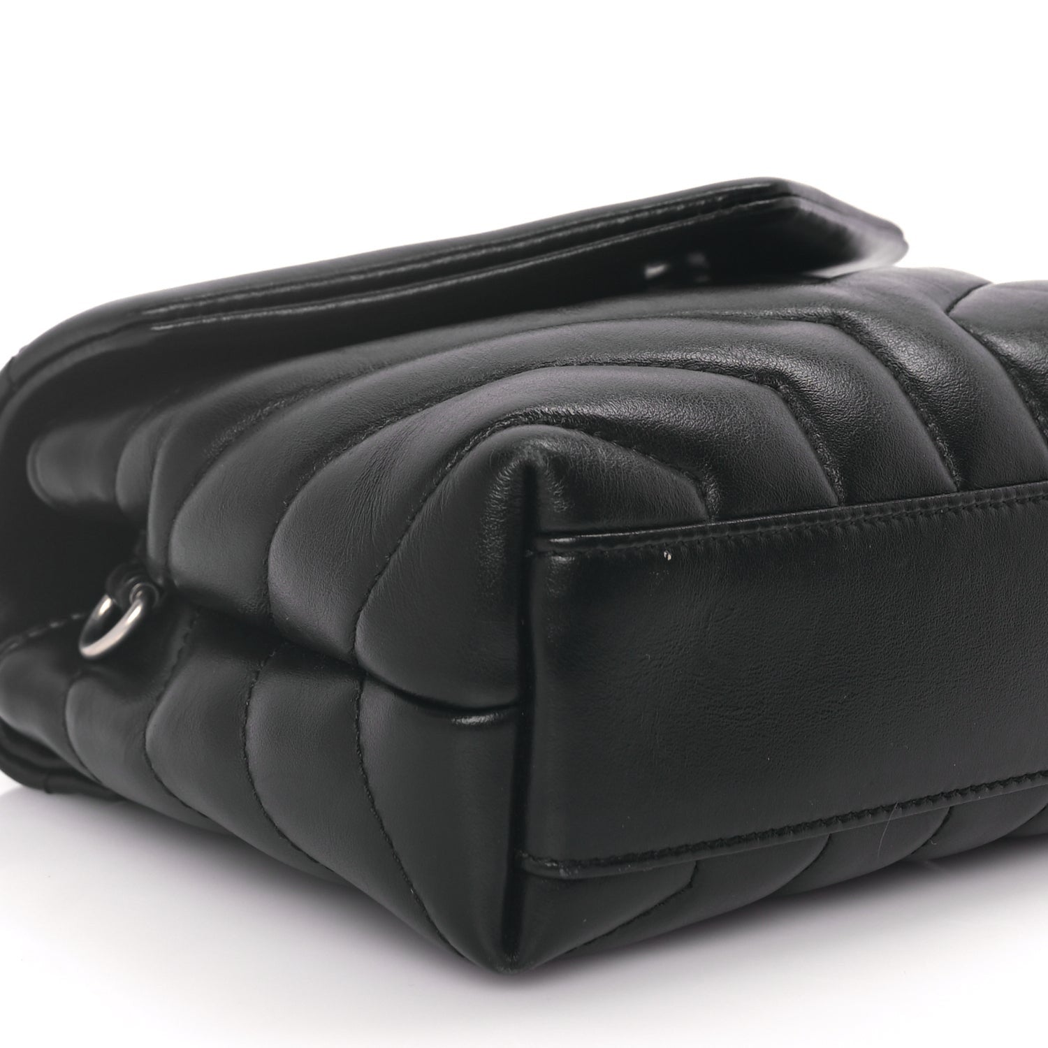 Saint Laurent Calfskin Y Quilted Monogram Toy Loulou Crossbody Bag Black 7 of 8