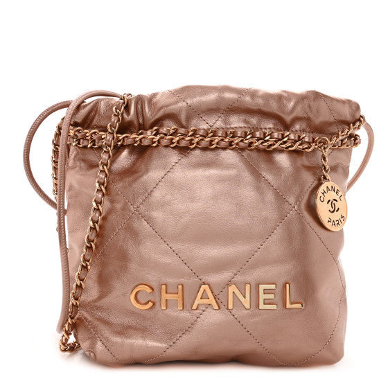 Chanel Metallic Calfskin Quilted Mini  22 Copper 1 of 1