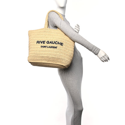 Saint Laurent Raffia Rive Gauche Tote Natural 2 of 10