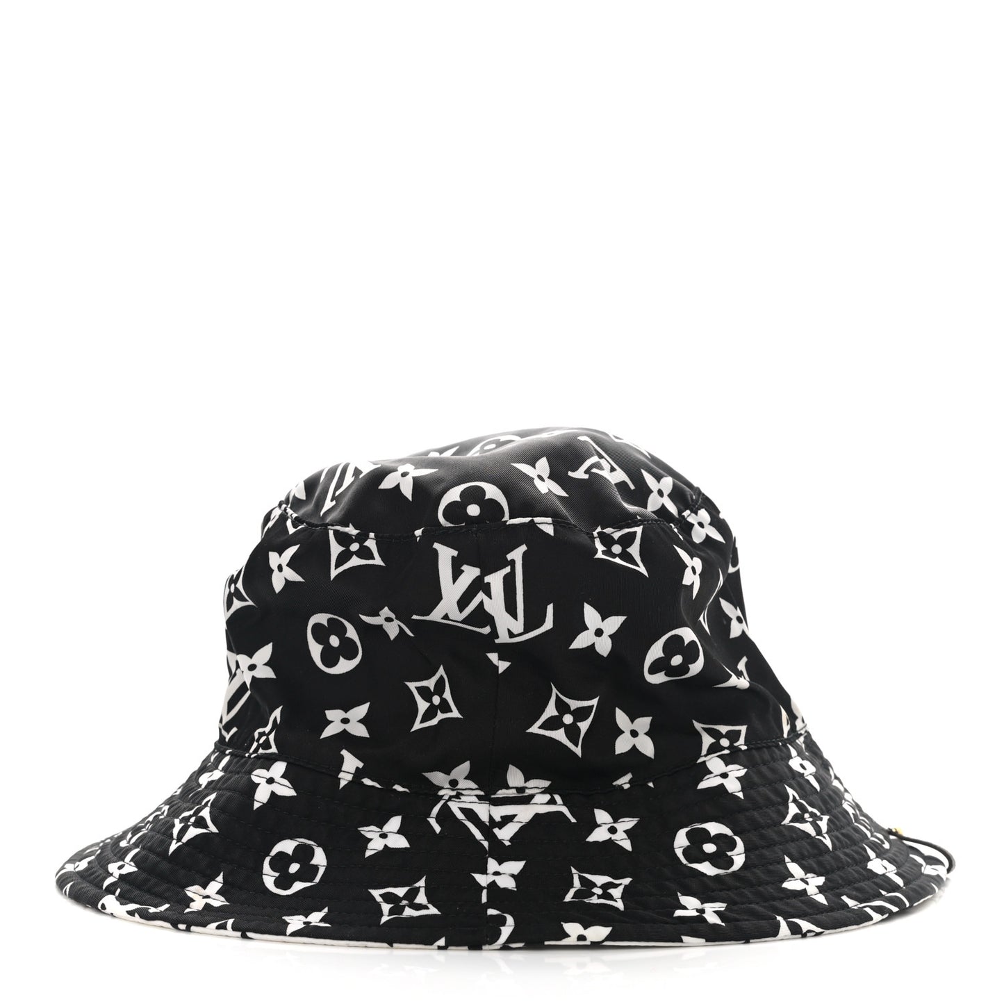Nylon Monogram Reversible Bob Bucket Hat S Black White