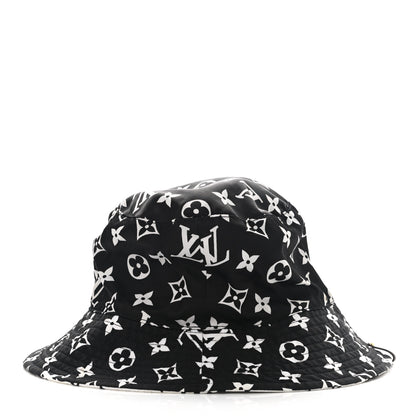 Louis Vuitton Nylon Monogram Reversible Bob Bucket Hat S Black White 6 of 9