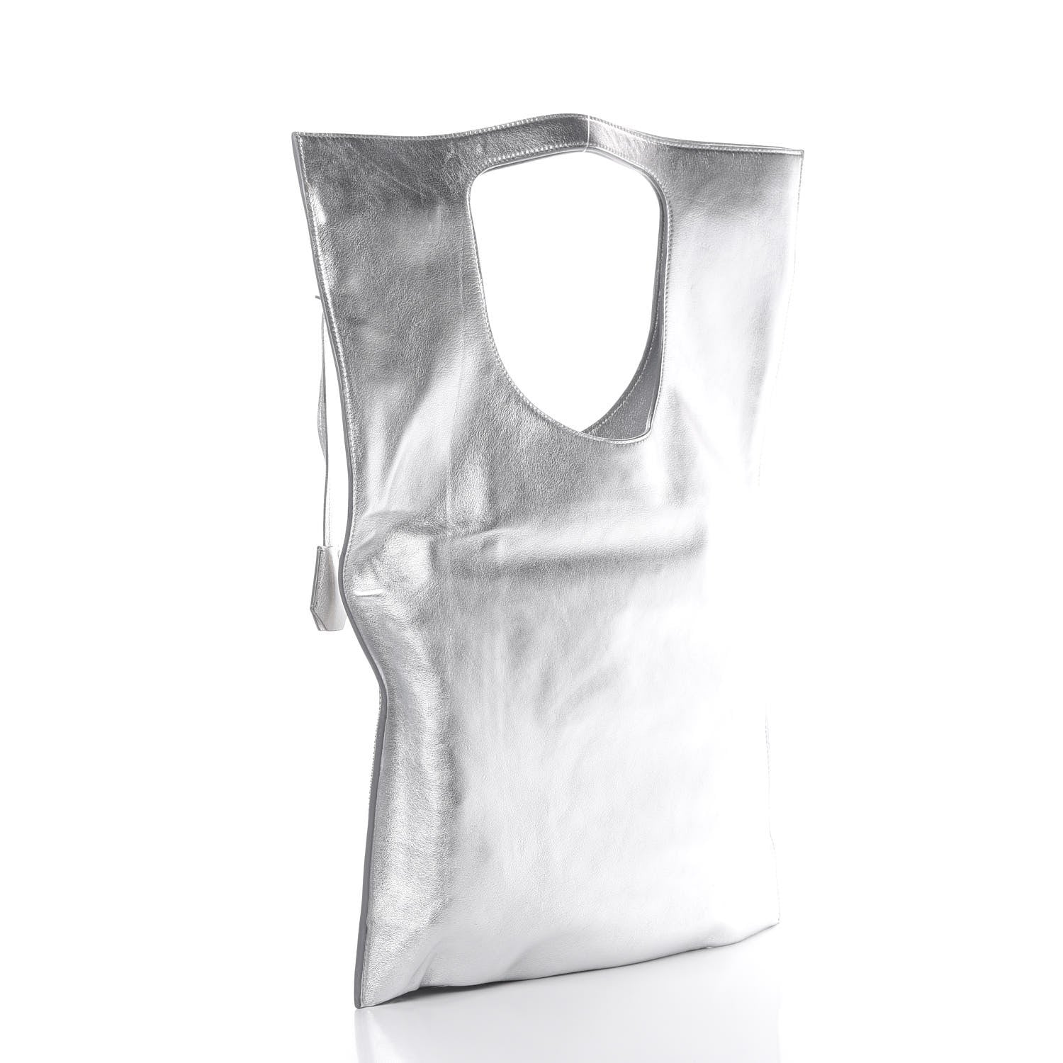 Tom Ford Metallic Calfskin Alix Padlock Zip Shoulder Bag Silver 4 of 14