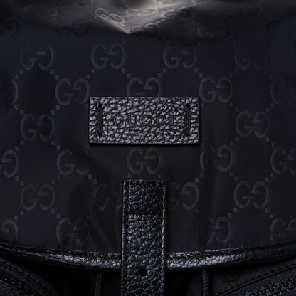 Gucci Nylon Monogram Medium Light Single Buckle Backpack Black 5 of 7