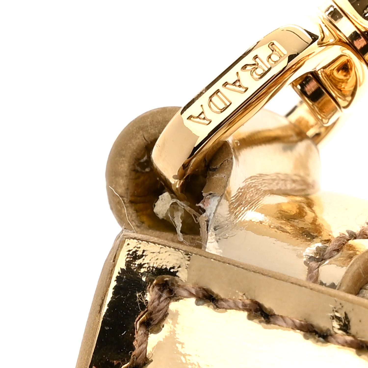 Prada Metallic Vitello Studded Mini Bag Platino 12 of 12