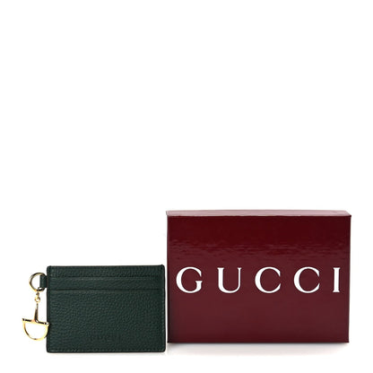 Gucci Grainy Calfskin Half Horsebit Card Case Vintage Green 2 of 8