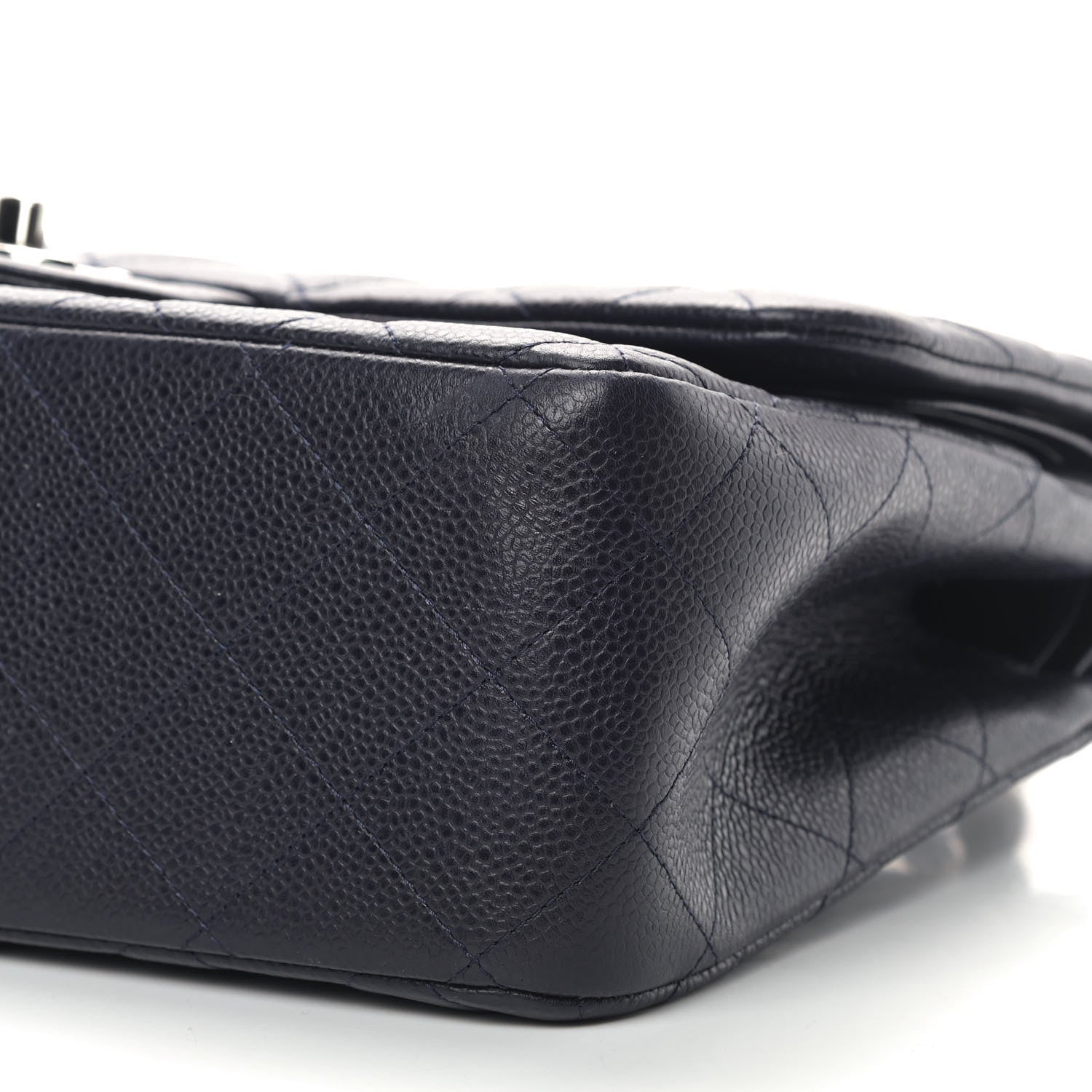Chanel Caviar Quilted Jumbo Double Flap Navy Blue 6 of 15