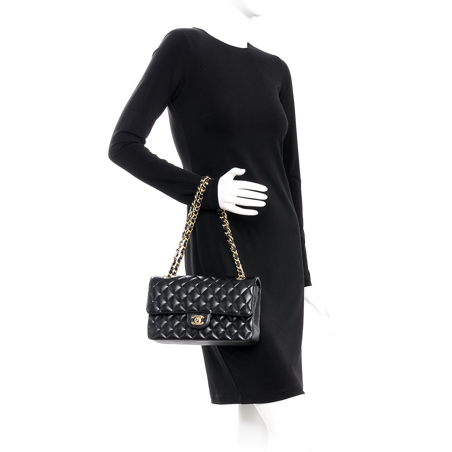 Chanel Caviar Quilted Medium Double Flap Black 3 of 9