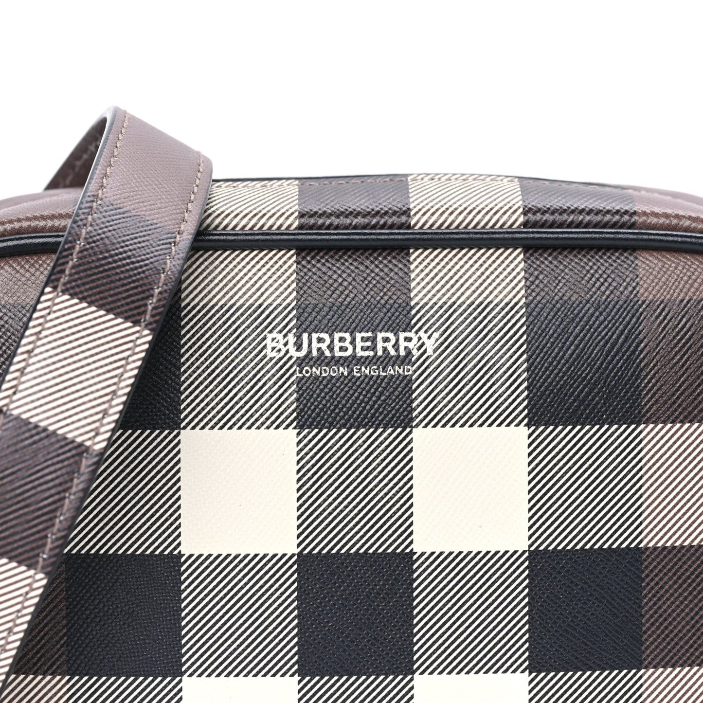 Canvas Check Crossbody Bag  Birch Brown