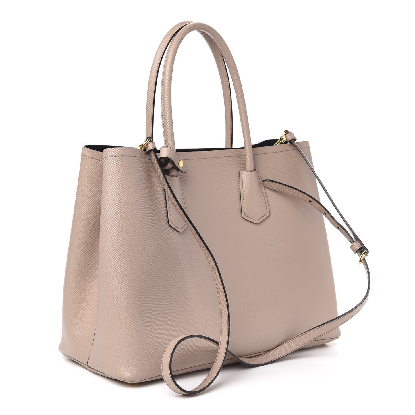 Saffiano Cuir Large Double Bag Cammeo