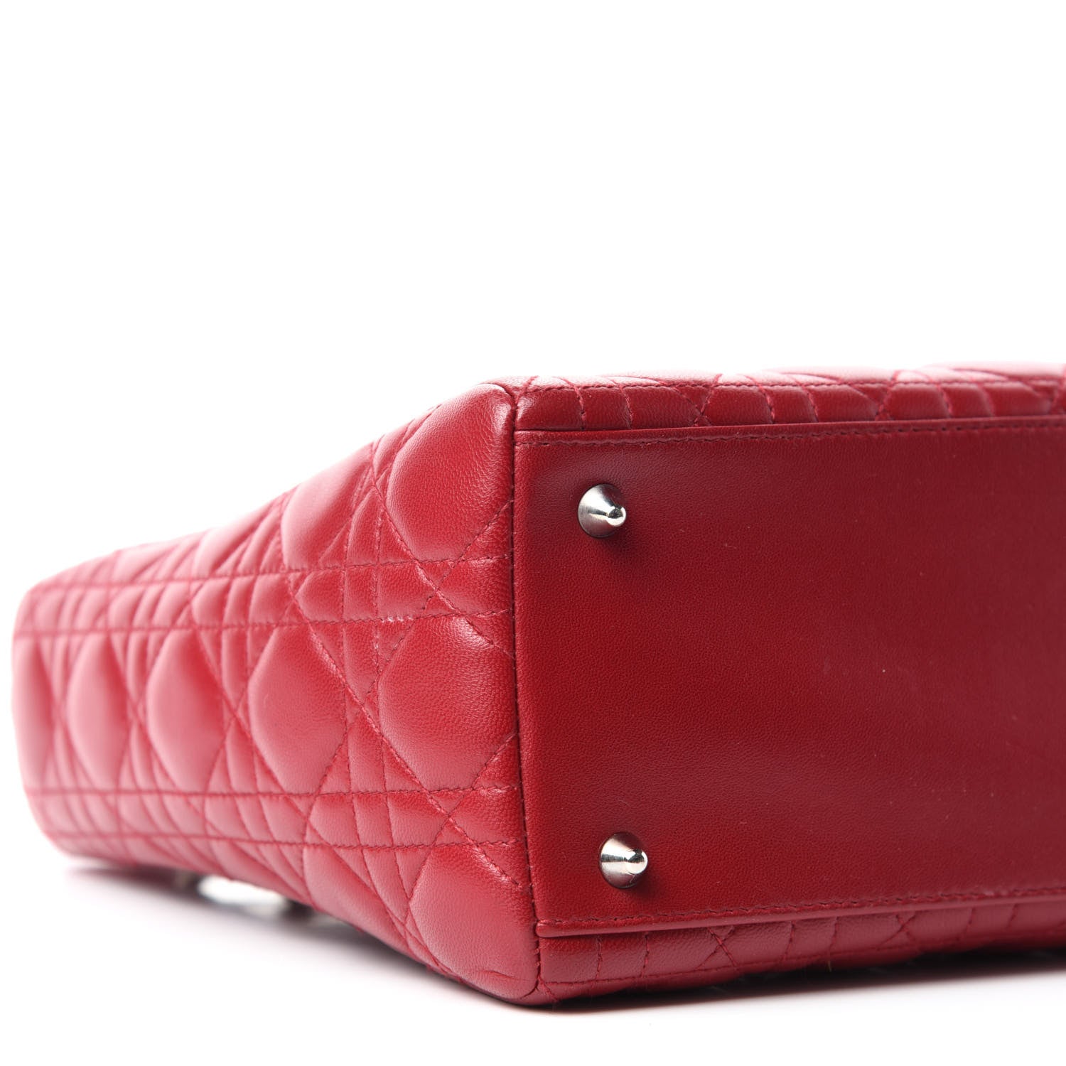 Christian Dior Lambskin Cannage Medium Lady Dior Red 6 of 11