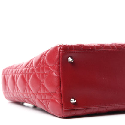 Christian Dior Lambskin Cannage Medium Lady Dior Red 6 of 11