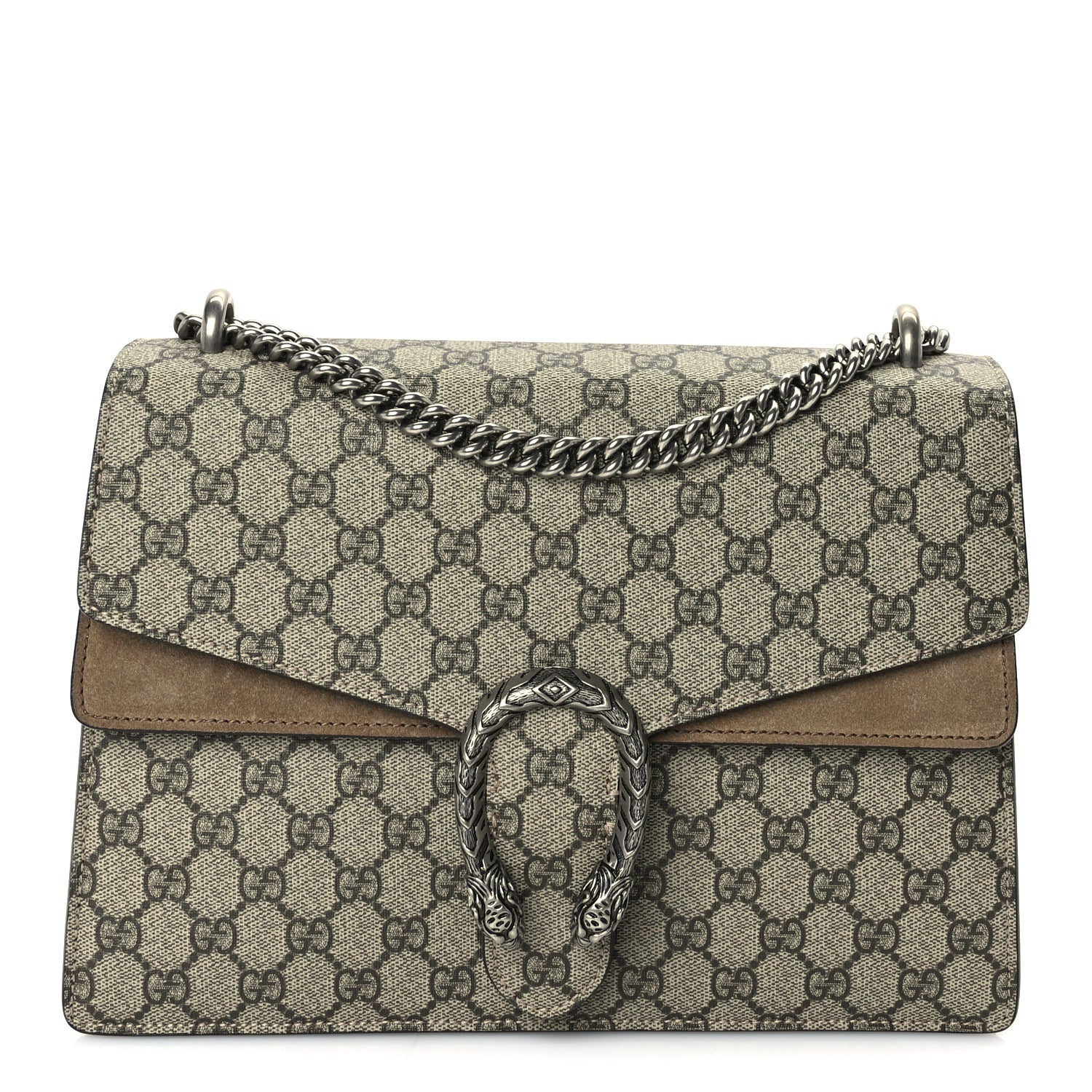 Gucci GG Supreme Monogram Medium Dionysus Shoulder Bag Taupe 1 of 9