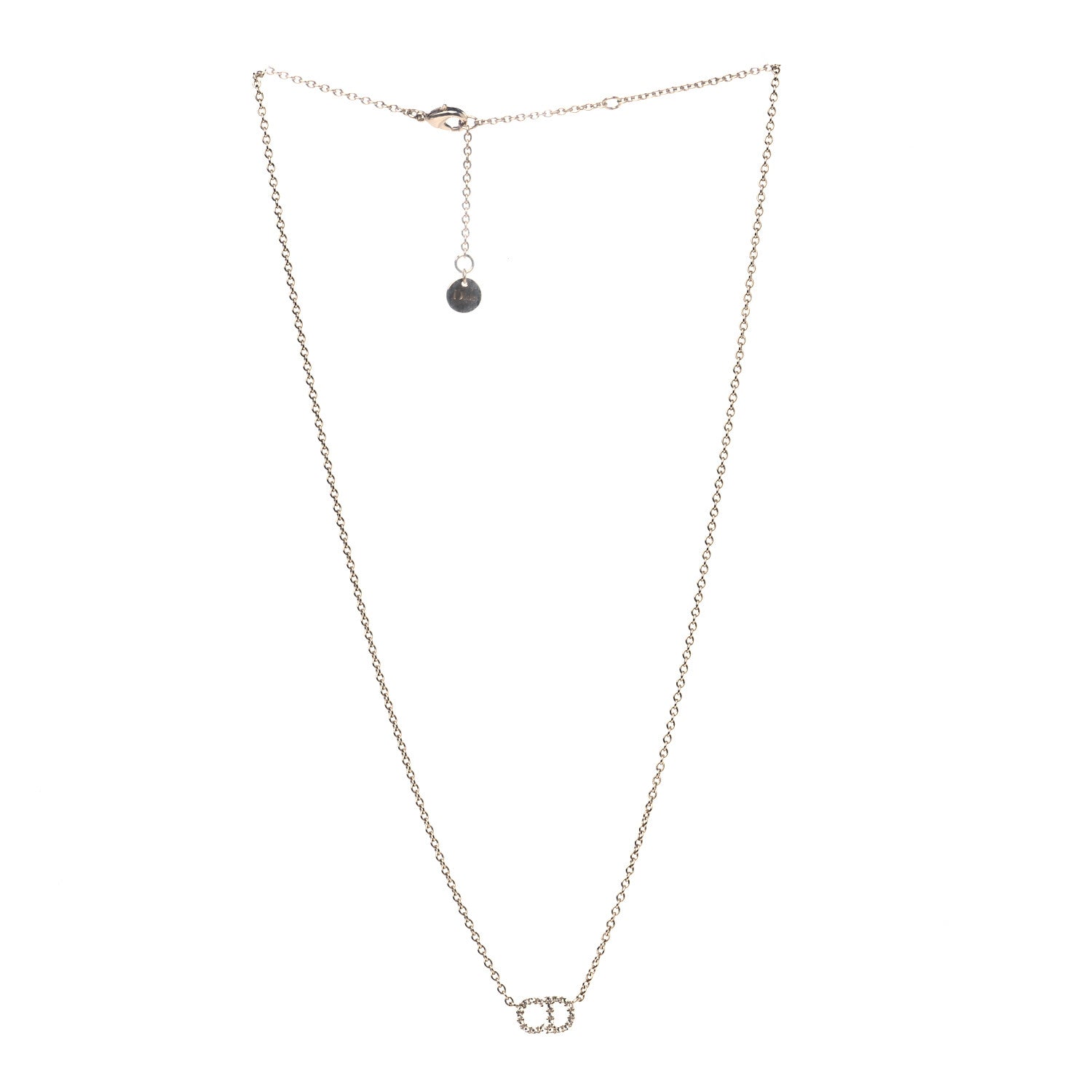 Christian Dior Metal Crystal Clair D Lune Necklace Gold 2 of 5