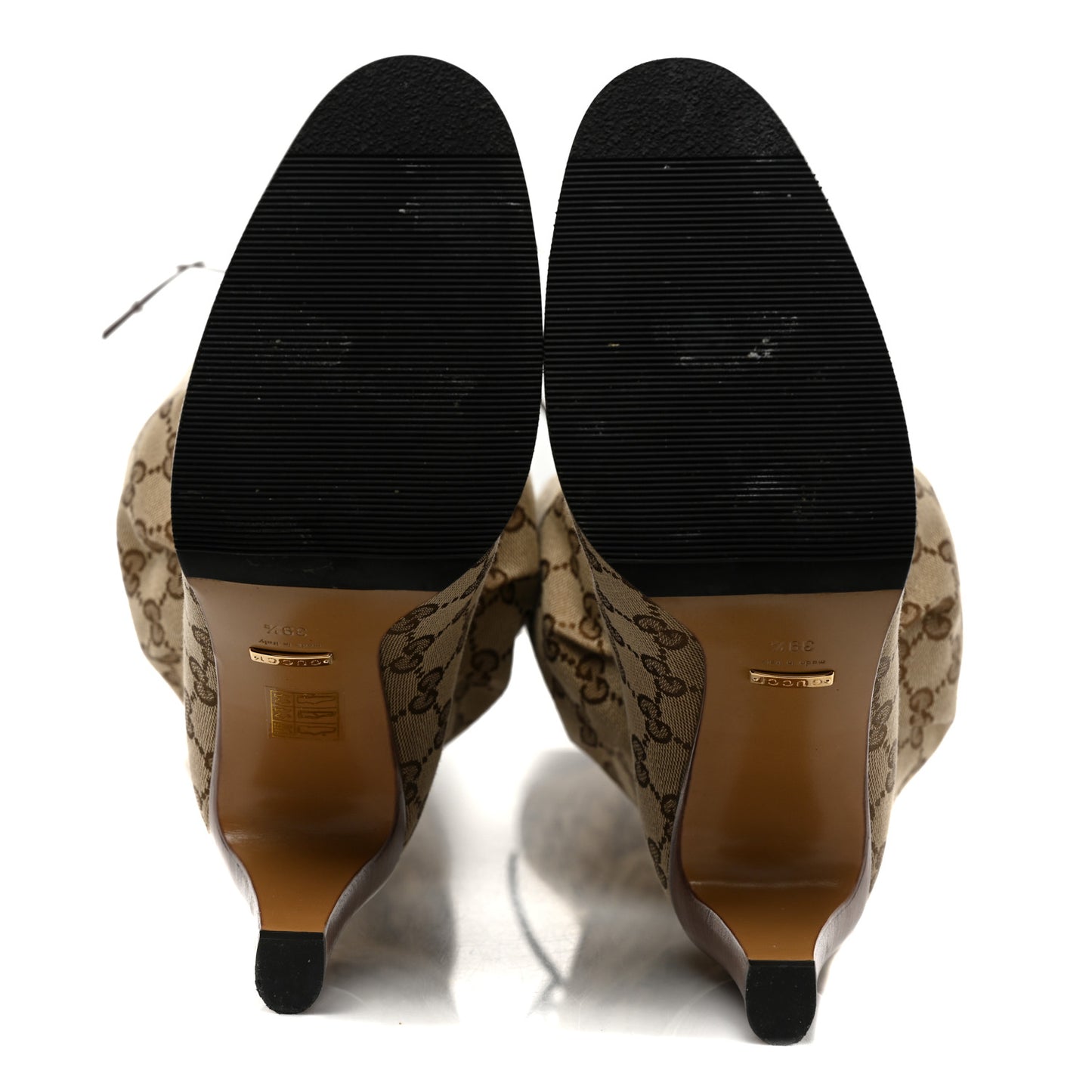 Monogram Over the Knee Boots 39.5 Beige Ebony