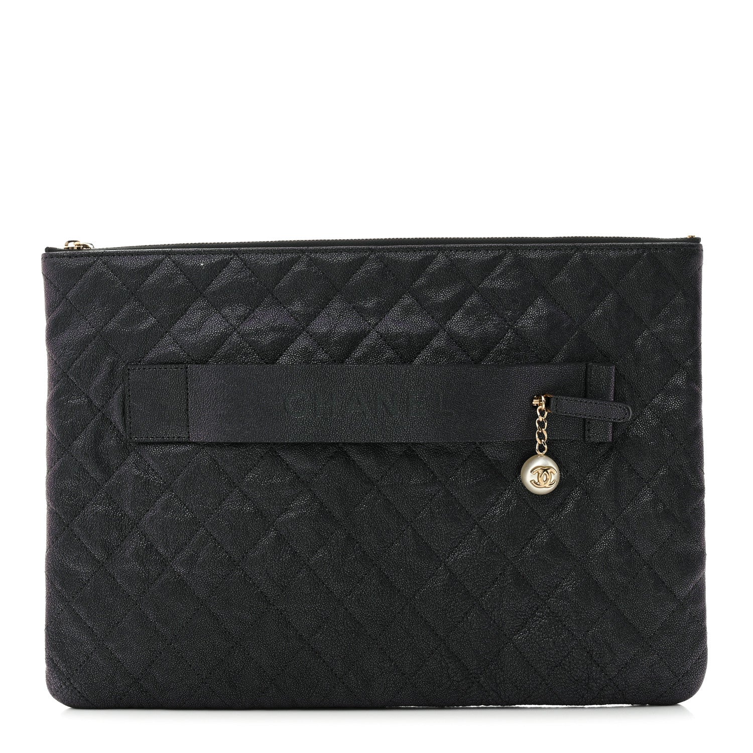 Chanel Iridescent Caviar Large Night by the C Pouch Clutch Black 1 of 9